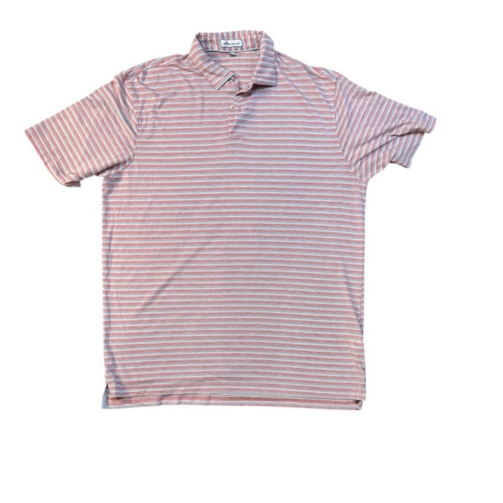 Peter Millar Striped Men's Polo Pink Blue White Golf
